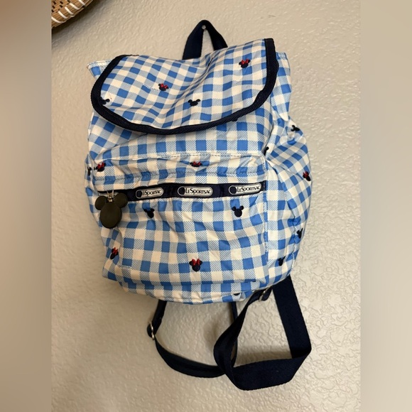LeSportsac Disney Mickey Minnie Silhouette Blue Gingham Backpack main image 5